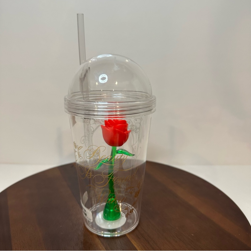 Disney Beauty and the Beast Enchanted Rose Tumbler Cup NWT Beauty From Within